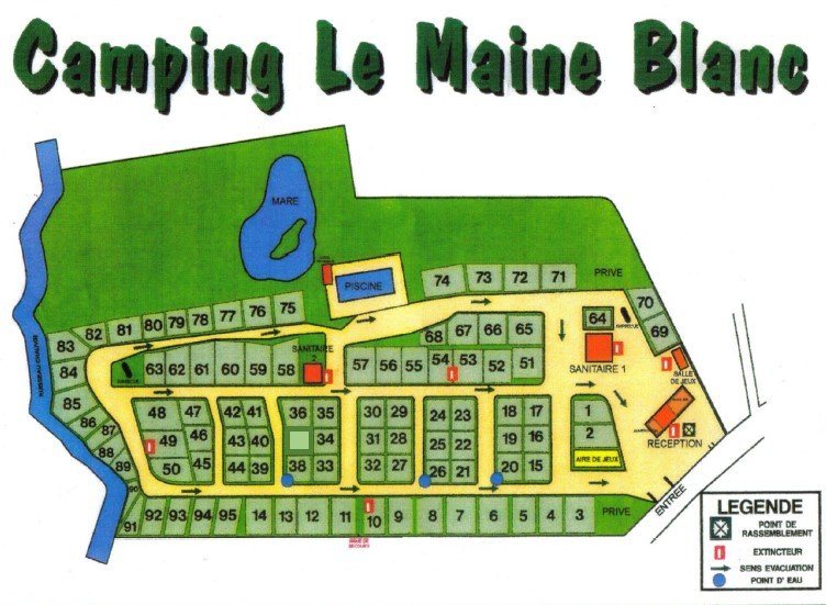 Camping le Maine Blanc en Gironde le plan