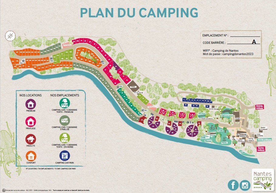 Un camping en ville Camping Nantes le plan
